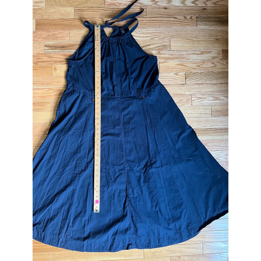 Banana Republic Navy Blue Cotton Poplin Halter Midi Dress Fit & Flare S Nautical - Picture 5 of 7